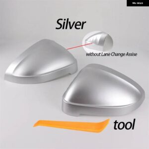 アウディ マットサイドウイングミラー キャップ A4 A5 B9 8W 2017-20 S4 S5 RS5 RS4 オールロードクワトロ交換カバー - Silver