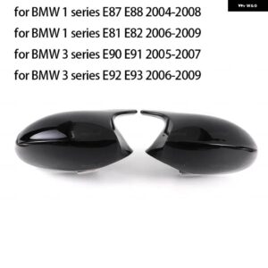 BMW 1 3シリーズ E81 E82 E87 E88 E90 E91 E92 E93 2005-2009 サイドウイングミラー カバー リアビューキャップブラックタイプ - Black Pre-LCI2