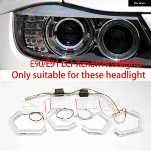 BMW M4 スイッチバック ウィンカーライト リング DRL LED エンジェルアイキット 3シリーズ E90 E91 2004-2011 - Style 3