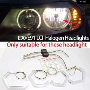 BMW M4 スイッチバック ウィンカーライト リング DRL LED エンジェルアイキット 3シリーズ E90 E91 2004-2011 - Style 4