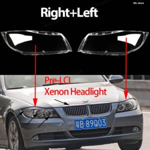 BMW ヘッドライト カバー 3シリーズ E90 E91 PRE-LCI PRE-FACELIFT クリアハウジングフロント ヘッドライト レンズ シェルガラス ランプカバー - Right and Left Xenon