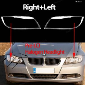 BMW ヘッドライト カバー 3シリーズ E90 E91 PRE-LCI PRE-FACELIFT クリアハウジングフロント ヘッドライト レンズ シェルガラス ランプカバー - Right Left Halogen