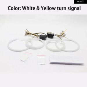 BMW 高輝度 SMD スイッチバック LED エンジェルアイリング DRL キット X3 F25 2010-2014 ハロゲン ヘッドライト アクセサリー - White and yellow