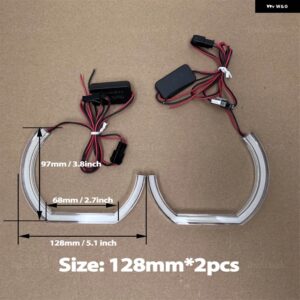 BMW M ホース シューホワイトアクリルリングエンジェルアイ DTMLED 1 2 3 4 5 6 7シリーズ E38 E39 E60 E53 E46 E90 E91 E92 E93 - 2pcs 128mm C-shaped