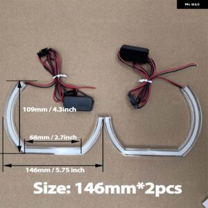 BMW M ホース シューホワイトアクリルリングエンジェルアイ DTMLED 1 2 3 4 5 6 7シリーズ E38 E39 E60 E53 E46 E90 E91 E92 E93 - 2pcs 146mm C-shaped