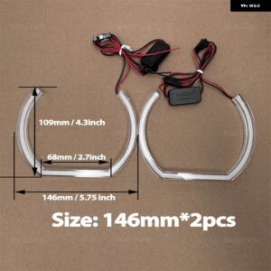 BMW M ホース シューホワイトアクリルリングエンジェルアイ DTMLED 1 2 3 4 5 6 7シリーズ E38 E39 E60 E53 E46 E90 E91 E92 E93 - 2pcs 146mm U-shaped