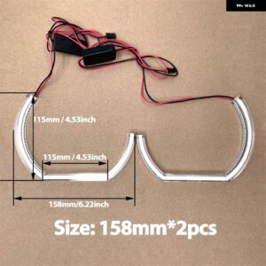 BMW M ホース シューホワイトアクリルリングエンジェルアイ DTMLED 1 2 3 4 5 6 7シリーズ E38 E39 E60 E53 E46 E90 E91 E92 E93 - 2pcs 158mm C-shaped
