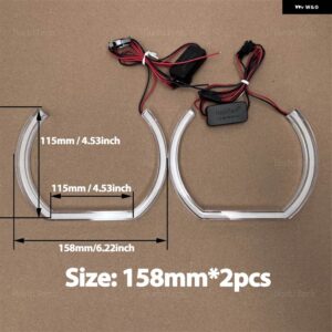 BMW M ホース シューホワイトアクリルリングエンジェルアイ DTMLED 1 2 3 4 5 6 7シリーズ E38 E39 E60 E53 E46 E90 E91 E92 E93 - 2pcs 158mm U-shaped