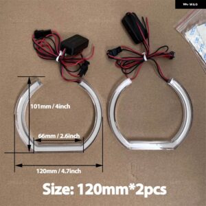BMW M ホース シューホワイトアクリルリングエンジェルアイ DTMLED 1 2 3 4 5 6 7シリーズ E38 E39 E60 E53 E46 E90 E91 E92 E93 - 2pcs 120mm U-shaped