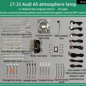 アウディ 32色 ダッシュボード トリム アンビエントライト A4 A5 B9 RS4 RS5 2017-2021 カーコンソール インテリア 装飾ライト RETROKIT - A4 B9 Ambient light