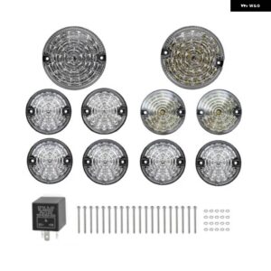 ランドローバー 10ピース /セット LED 車ランプアップグレードキット ディフェンダー 90/110 1983-2016 - Transparent Shell