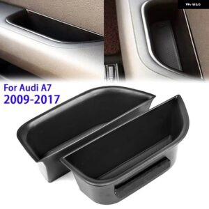 アウディ 2/4個 ブラック車内ドアハンドルサイド収納ボックス A7 2009-2017 - 2pcs For Front Doors
