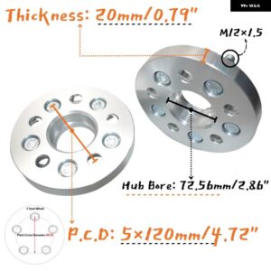 BMW PCD 5X120 ハブ ボア 72.56MM 汎用 シリーズ カー 5 ラグ ホイール スペーサー 数量 2 - 2PCS 20mm