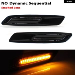 BMW ダイナミックアンバー LED 車フロント サイドマーカー ウィンカーライト 1 3 5シリーズ E81/E82/E87/E88 128I 135I F30/E90/E91/E92/E93 - No Dynamic Smoked