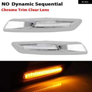 BMW ダイナミックアンバー LED 車フロント サイドマーカー ウィンカーライト 1 3 5シリーズ E81/E82/E87/E88 128I 135I F30/E90/E91/E92/E93 - No Dynamic Clear