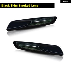 BMW 2個 アンバー LED サイドマーカー ライト ウィンカーライト 1 3 5シリーズ E81/E82/E87/E88 128I 135I F30/E90/E91/E92/E93/E46 - glossy black
