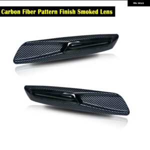 BMW 2個 アンバー LED サイドマーカー ライト ウィンカーライト 1 3 5シリーズ E81/E82/E87/E88 128I 135I F30/E90/E91/E92/E93/E46 - Carbon Fiber