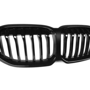 BMW 2 スラット黒フロント KINDEY フード グリルバンパー レーシンググリル 1シリーズ F40 2019-21 ハッチバック - 1 slat gloss black