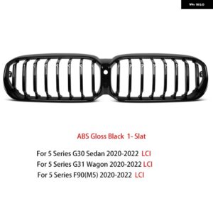 BMW キドニーグリル THE 5シリーズ G30 G31 F90 M5 LCI ブラック ABS M カラープラスチックフロントバンパー 自動車 装飾グリル - 1 slat gloss black
