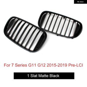 BMW 7シリーズ G11 G12 2015-2019 PRE-LCI ABS プラスチック光沢/マットブラックフロントバンパー キドニー レーシンググリル オートスタイリンググリル - 1 slat matte black