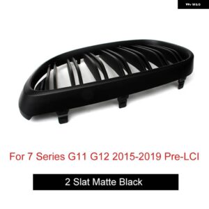 BMW 7シリーズ G11 G12 2015-2019 PRE-LCI ABS プラスチック光沢/マットブラックフロントバンパー キドニー レーシンググリル オートスタイリンググリル - 2-slats matte black