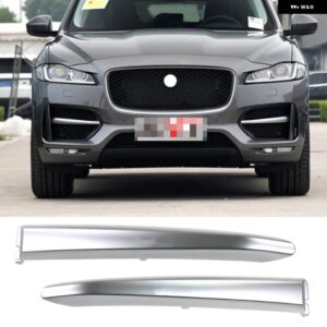 ジャガー F ペース/F-PACE X761 2016-20 フロントバンパー グリルモールド トリム フォグランプ グリル装飾ストリップ - 2PCS Silver