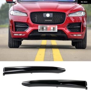 ジャガー F ペース/F-PACE X761 2016-20 フロントバンパー グリルモールド トリム フォグランプ グリル装飾ストリップ - 2pcs black