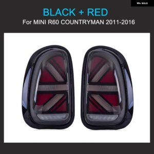 BMW 1ペア LED テールライト アセンブリ MINI R60 COUNTRYMAN 2011-2016 LED ダイナミック回転リア テールライト 付き - Black and Red
