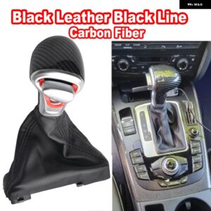 アウディ ギアボックス ハンドルギア シフトノブ スティックレバーヘッド A6 C6 A4 B8 A5 Q5 2009-14 - Carbon fiber black