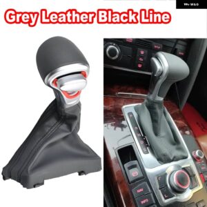 アウディ ギアボックス ハンドルギア シフトノブ スティックレバーヘッド A6 C6 A4 B8 A5 Q5 2009-14 - (Grey) Black line