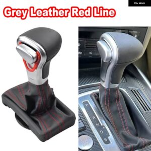 アウディ ギアボックス ハンドルギア シフトノブ スティックレバーヘッド A6 C6 A4 B8 A5 Q5 2009-14 - (Grey) Red line
