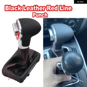 アウディ ギアボックス ハンドルギア シフトノブ スティックレバーヘッド A6 C6 A4 B8 A5 Q5 2009-14 - Red line-Hole