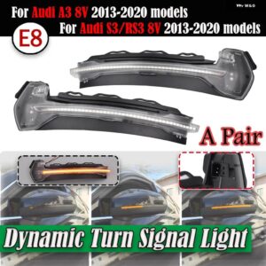 アウディ 流れる点滅ミラー ダイナミックウインカー LED ウィンカーライト A3 8V S3 RS3 2013-17-2020 - Dynamic Crystal