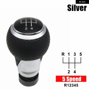 アウディ レッドギア シフトノブ シュコダシート A4 B6 B7 B8 A6 S4 B8 8K A5 8T Q5 8R フォルクスワーゲン VW パサート ゴルフ 12MM - sliver 5 speed