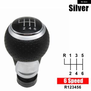 アウディ レッドギア シフトノブ シュコダシート A4 B6 B7 B8 A6 S4 B8 8K A5 8T Q5 8R フォルクスワーゲン VW パサート ゴルフ 12MM - sliver 6 speed