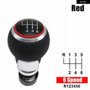 アウディ レッドギア シフトノブ シュコダシート A4 B6 B7 B8 A6 S4 B8 8K A5 8T Q5 8R フォルクスワーゲン VW パサート ゴルフ 12MM - Red 6 Speed