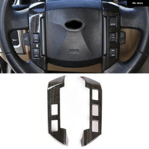 ランドローバー ディスカバリー 3 LR3 レンジローバースポーツフリーランダー 2 インテリア ステアリング ホイールボタン カバー トリム - Black Wood Grain