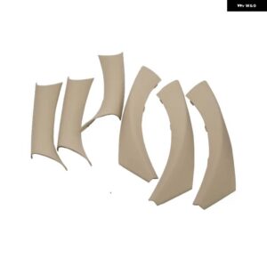 BMW 3シリーズ E90 E91 E92 316 318 320 325 328I 2004-2012 6個 インテリア ドアハンドルプルカバー カーボンの装飾 - RHD Beige