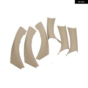 BMW 3シリーズ E90 E91 E92 316 318 320 325 328I 2004-2012 6個 インテリア ドアハンドルプルカバー カーボンの装飾 - LHD Beige