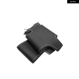 BMW E90 320I 325I 330I 335I E87 120I 130I 120D X1 E84 ステアリング ホイール穴あき革編組カバー トリム アクセサリー - Gray Thread