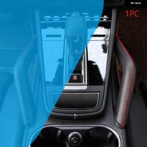 ポルシェ カイエン 2011-16 1PC インテリア ドアハンドル/センターコンソール アームレスト ハンドル牛革カバー - Black Armrest Handle