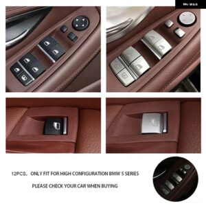 BMW 5シリーズ F10 F18 252 528 530 2011 - 2017 11個 /12個 ABS クローム ドア窓スイッチボタン カバー ステッカー トリム - 11pcs