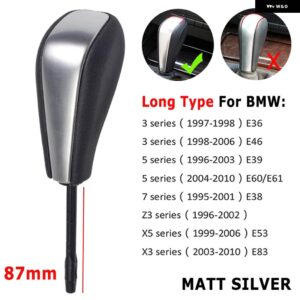 BMW 品質のギア シフトノブ E39 E46 E53 E60 E61 E63 E64 E83 E81 E82 E87 E90 E91 E92 E93 自動スタイリング - Silver-Long
