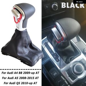 アウディ シフトノブ A4 B8 A5 Q5 2010-15 ギア シフトノブ ブーツ - Leather-Black