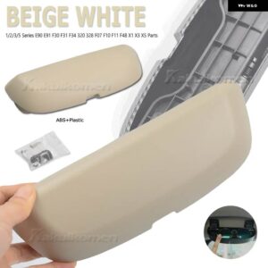 BMW サングラスホルダー ファスナー メガネ収納 1/2/3/5シリーズ E90 E91 F30 F31 F34 320 328 F07 F10 F11 F48 520 528 X1 X3 - Beige White