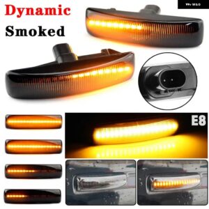 ランドローバー 点滅車 ウィンカーライト 側方 サイドマーカー ランプ LED ストロボインジケータアクセサリー スポーツフリーランダー 2 - Dynamic Smoked Black