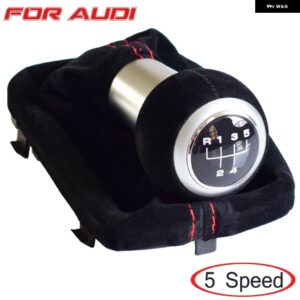 アウディ マニュアル 車 5 6スピード ギアシフトレバーノブハンドボール シフター A3 S3 2001 2002 2003 スエードレザー ゲートルブーツ - 5 Speed Black