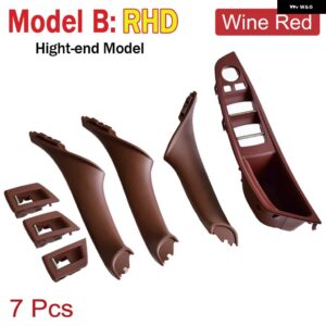 BMW 右ハンドル RHD 5シリーズ F10 F11 ベージュブラック インテリア インナードアハンドルパネルプル トリム カバー - Model B Redbrown