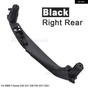 BMW フロントリア左右ドアハンドルカバー パネル トリム 交換セット 5シリーズ M5 G30 G31 F90 2017-2021 51417438521 - Black-Right-Rear