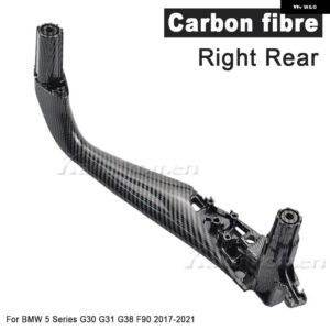 BMW フロントリア左右ドアハンドルカバー パネル トリム 交換セット 5シリーズ M5 G30 G31 F90 2017-2021 51417438521 - Carbon-Right-Rear